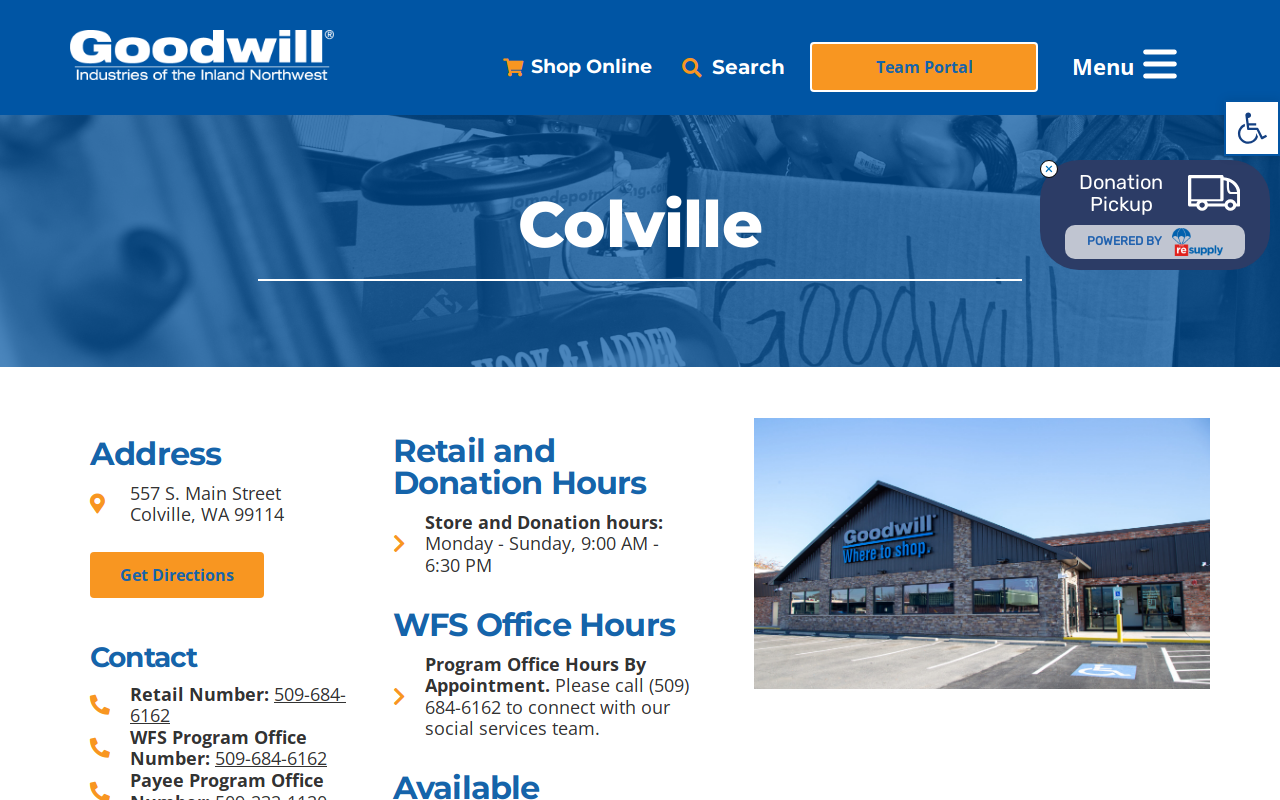 Goodwill Industries of the Inland Northwest website preview