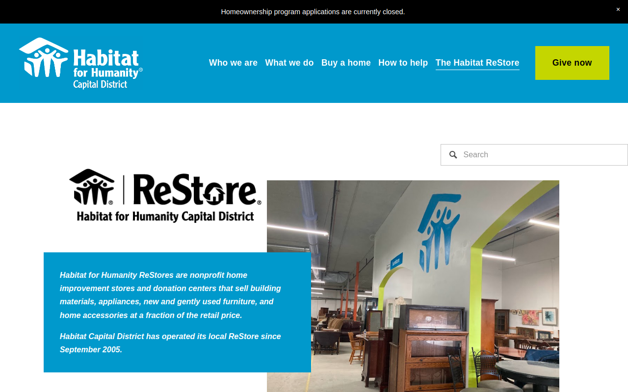 Habitat for Humanity ReStore website preview