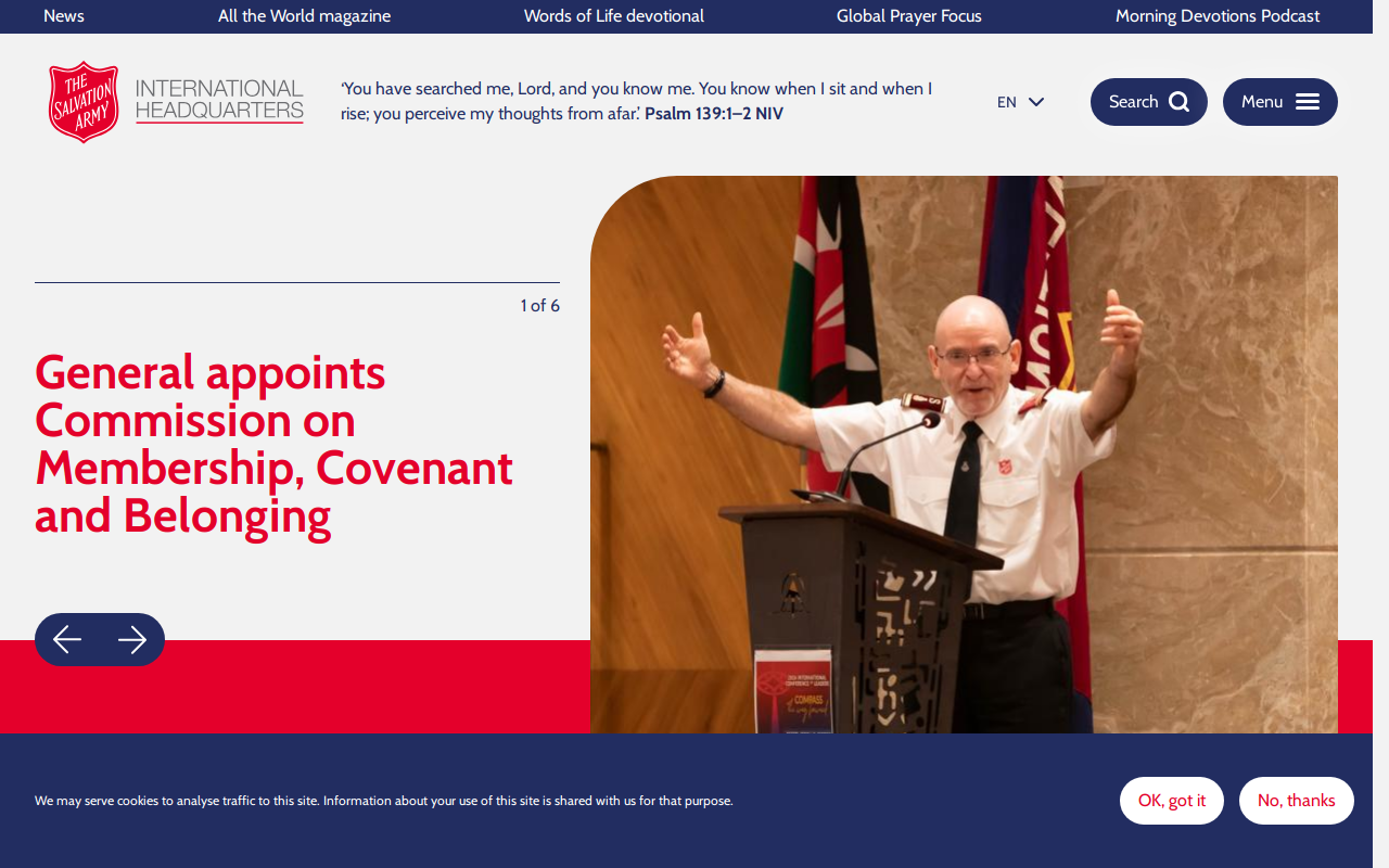 Salvation Army website preview