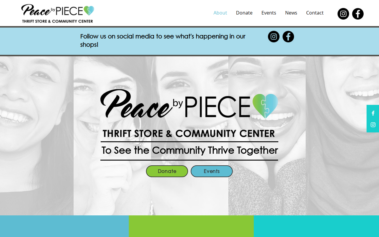 Peace by Piece Thrift Store website preview