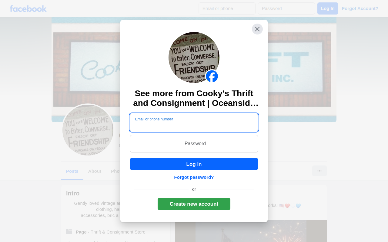 Cooky's Thift & Consignment Inc. website preview