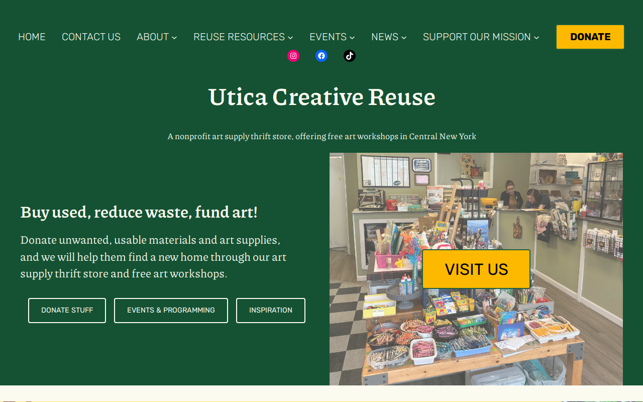 Utica Creative Reuse website preview