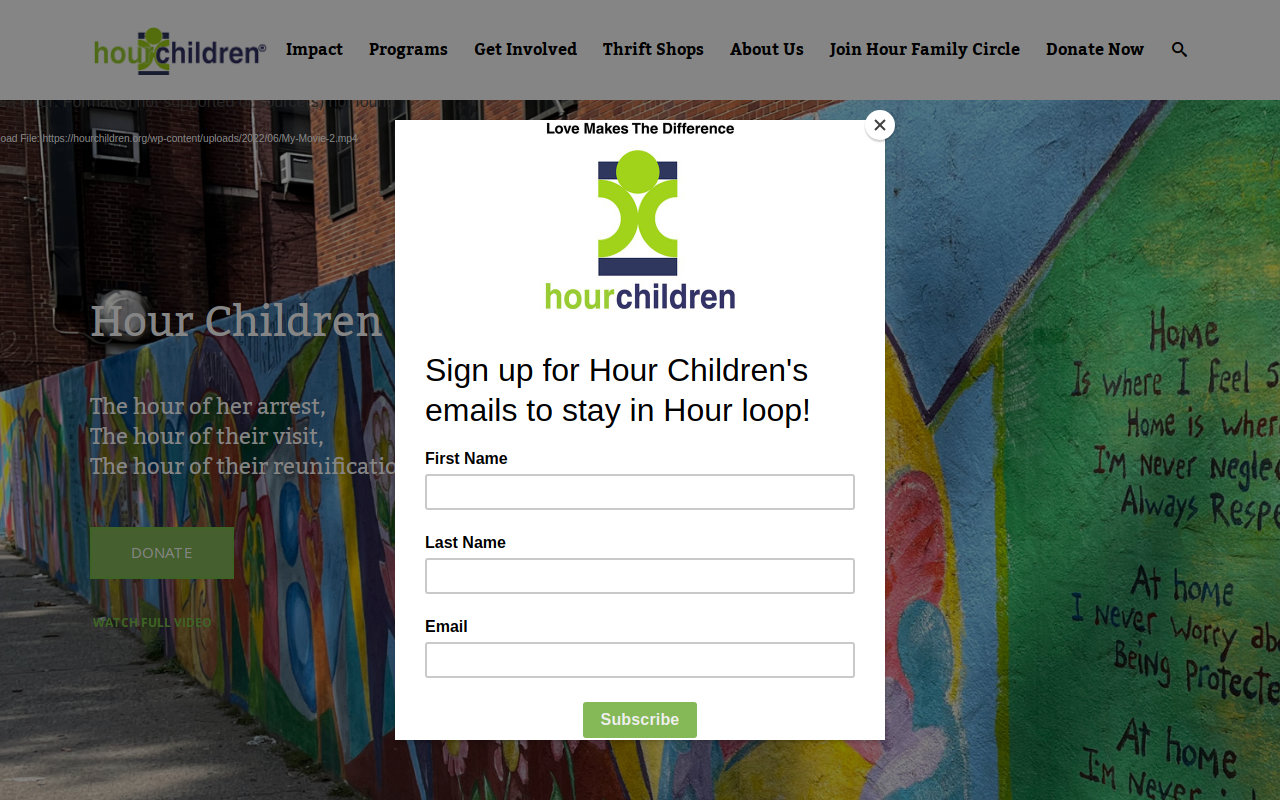 The Hour Children Shops website preview
