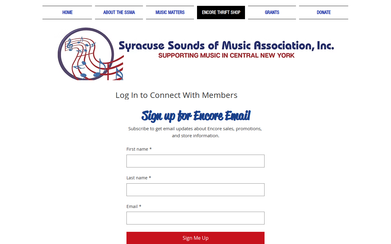 Encore Thrift Shop website preview