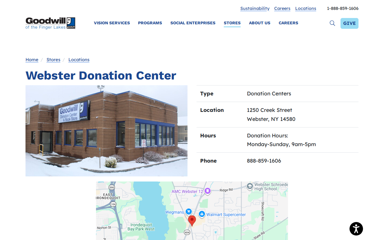 Goodwill Donation Center website preview