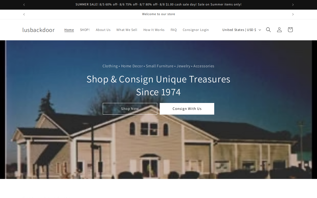 Lou's Back Door website preview
