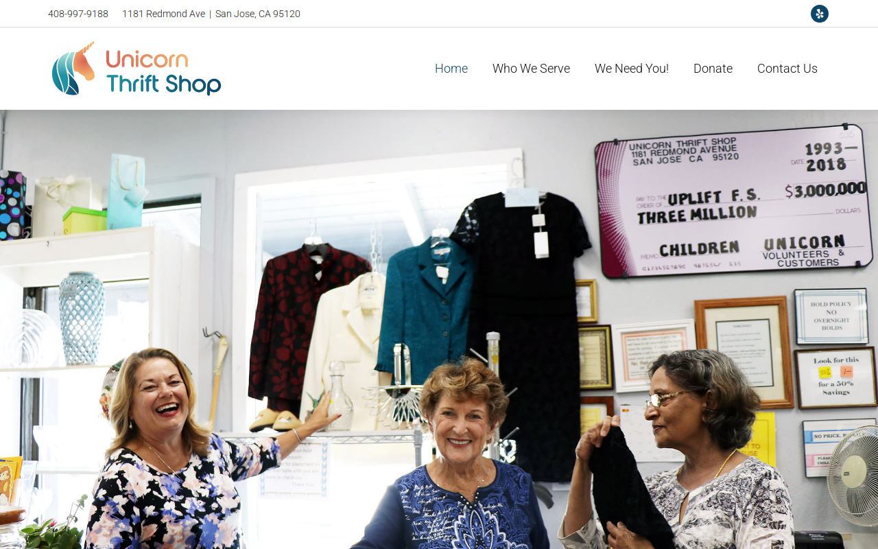 Unicorn Thrift Shop website preview