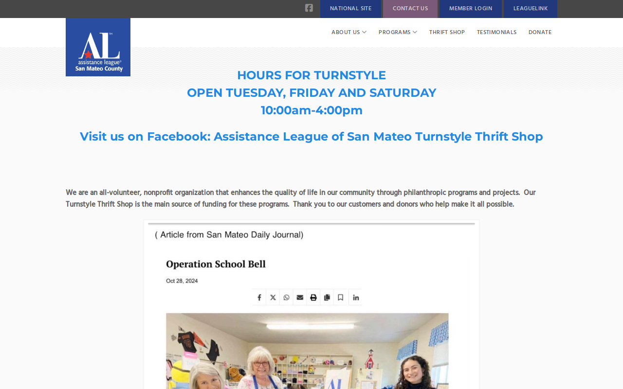 Turnstyle Thrift Shop website preview
