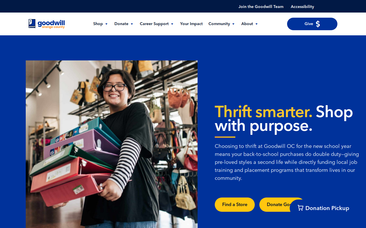 Goodwill OC Boutique San Juan Capistrano website preview