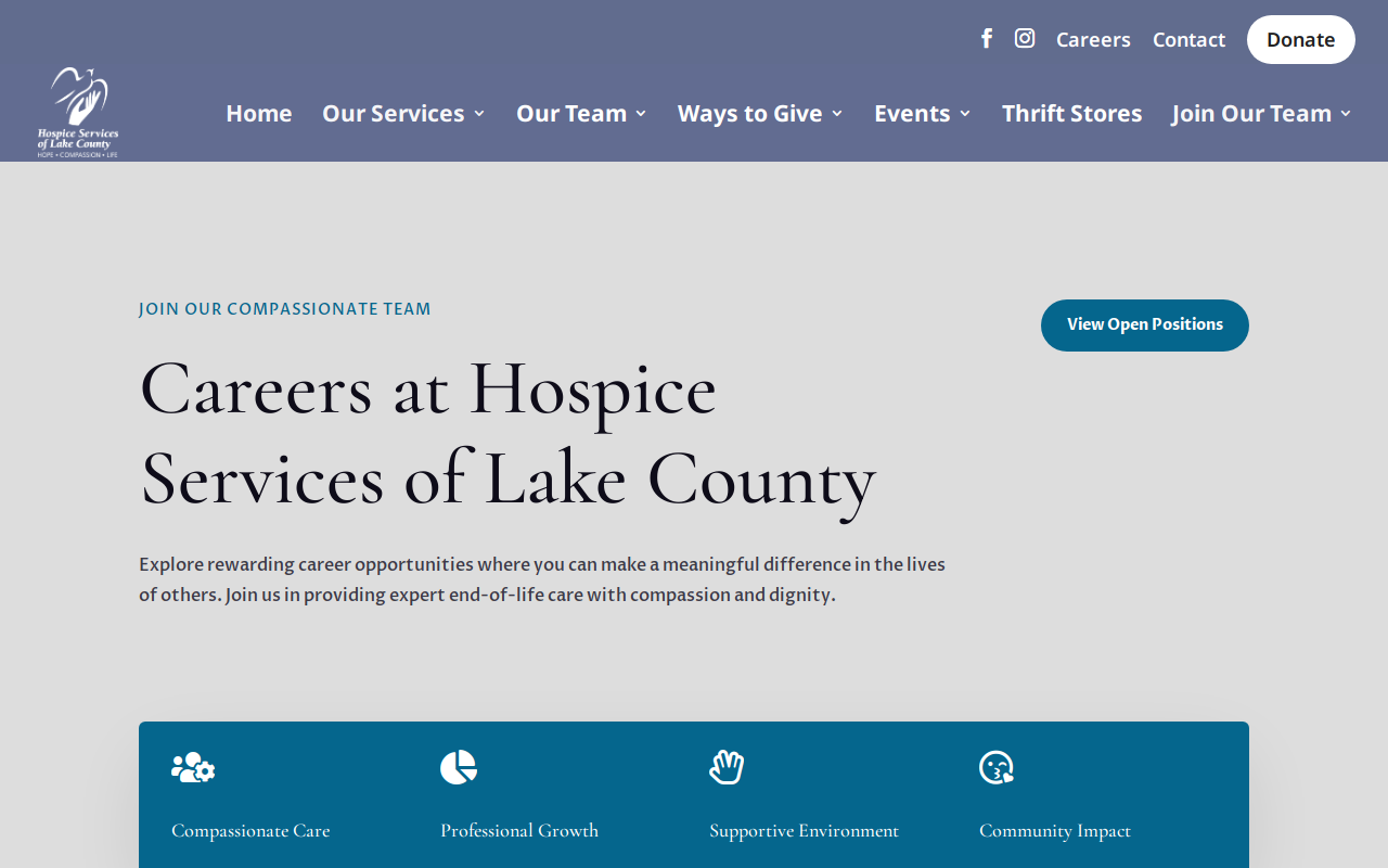 Hospice Services of Lake County Thrift Store website preview