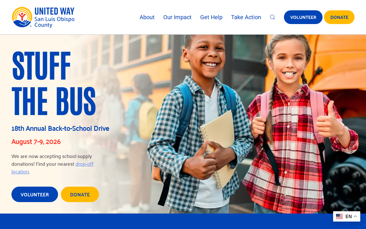United Voluntary Services website preview