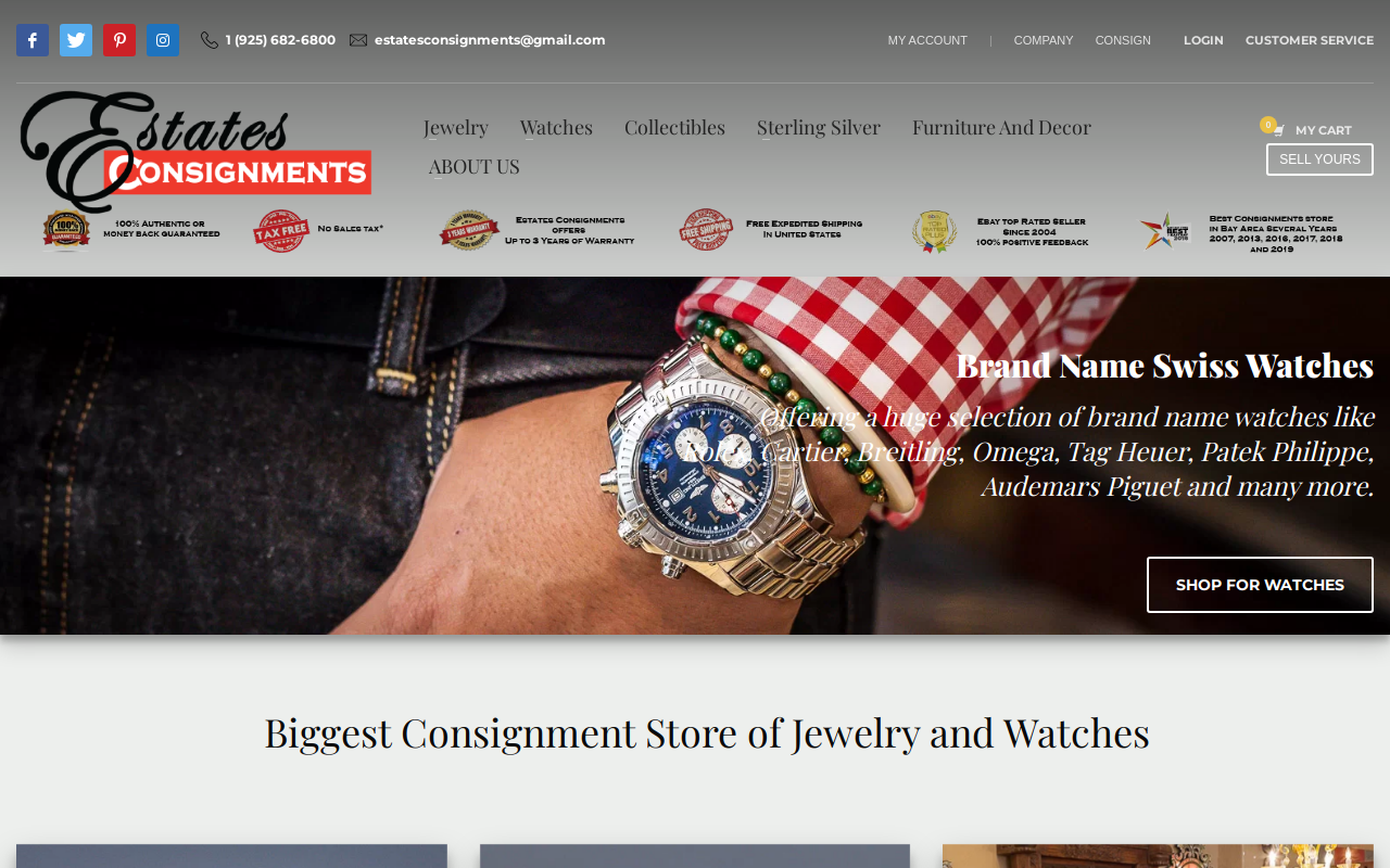 Estates Consignments website preview
