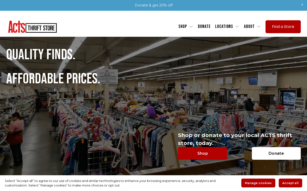 Acts Thrift Store website preview