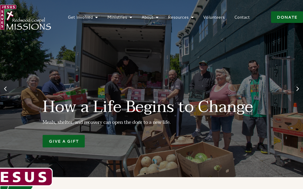 Redwood Gospel Mission Thrift Store website preview