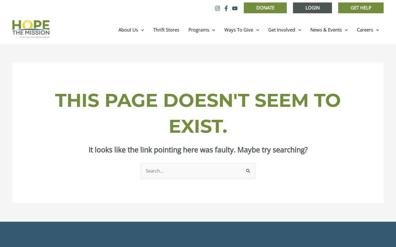 Hope of the Valley Thrift Store website preview