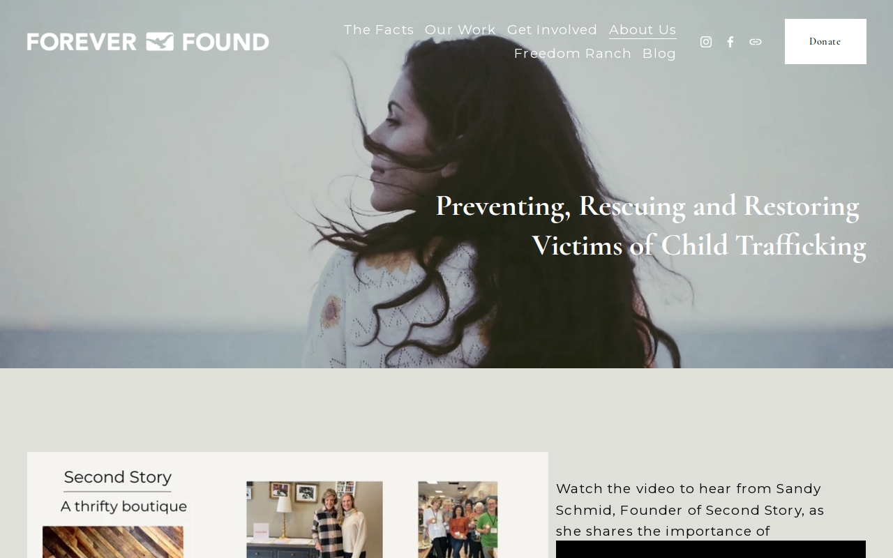 Second Story A Thrifty Boutique website preview