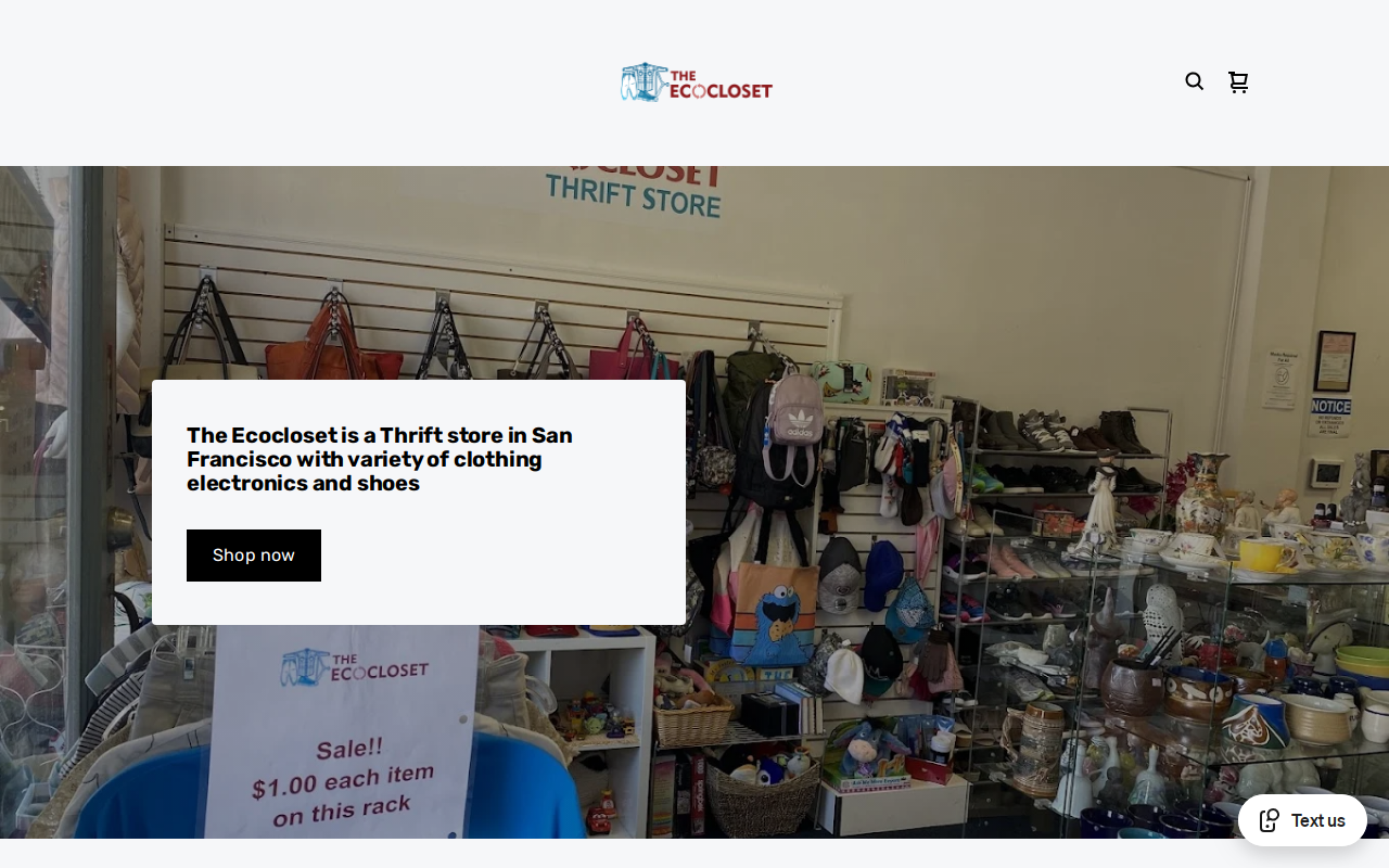 The EcoCloset website preview