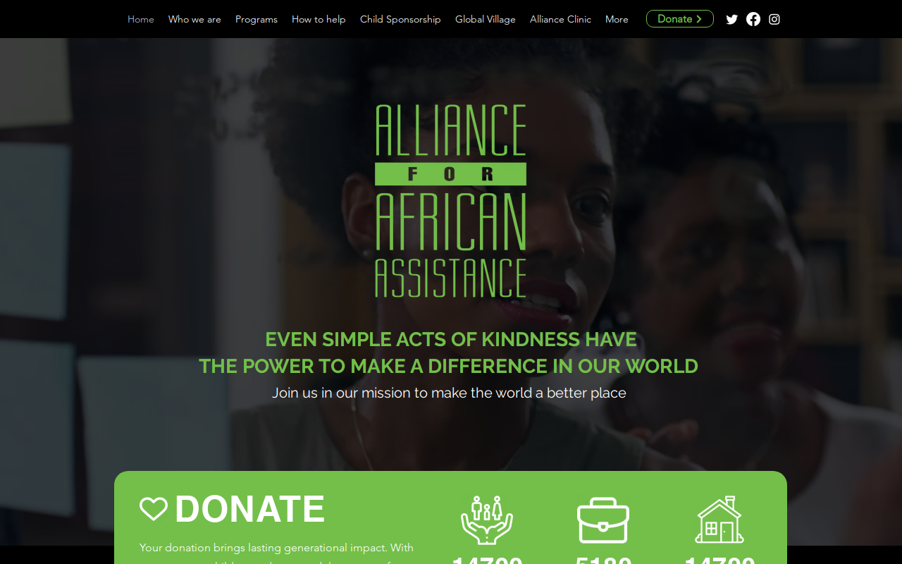Alliance for African Assistance: Safari Seconds Thrift Store website preview