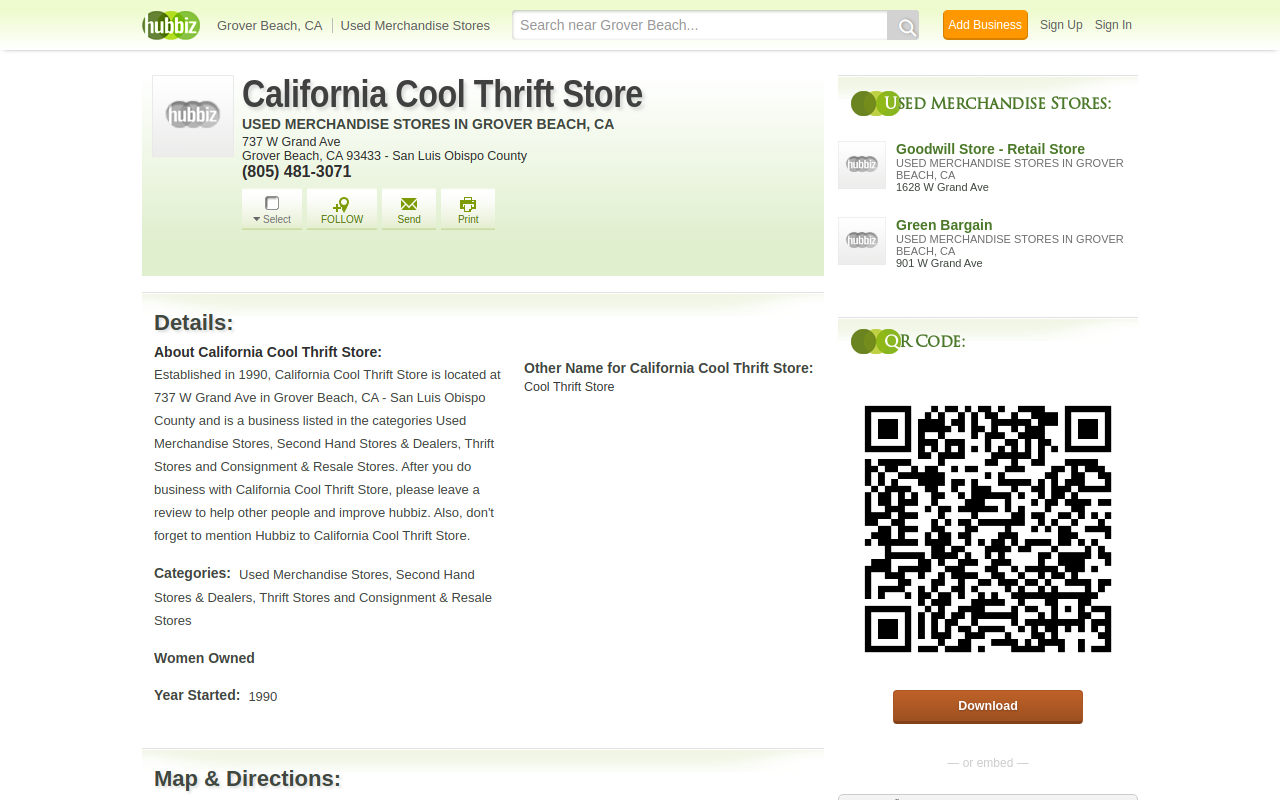 Thrift California website preview