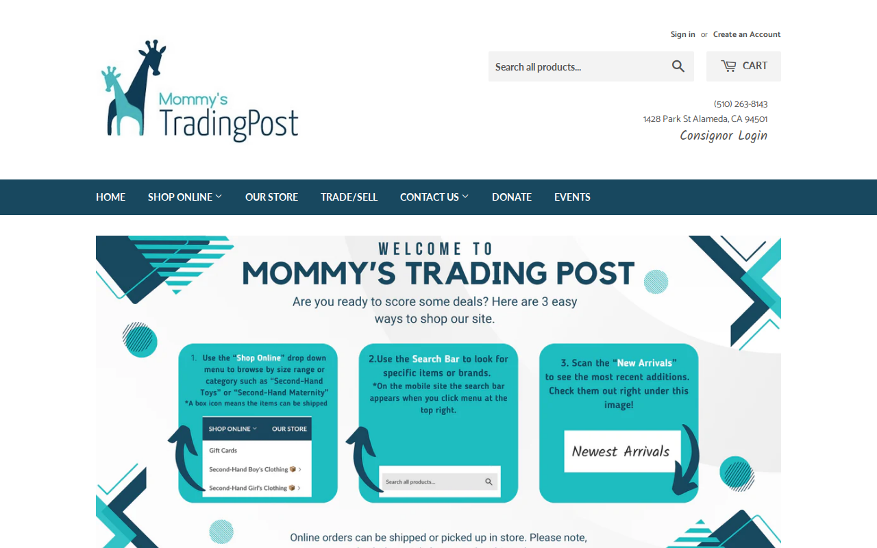 Mommy's Trading Post website preview