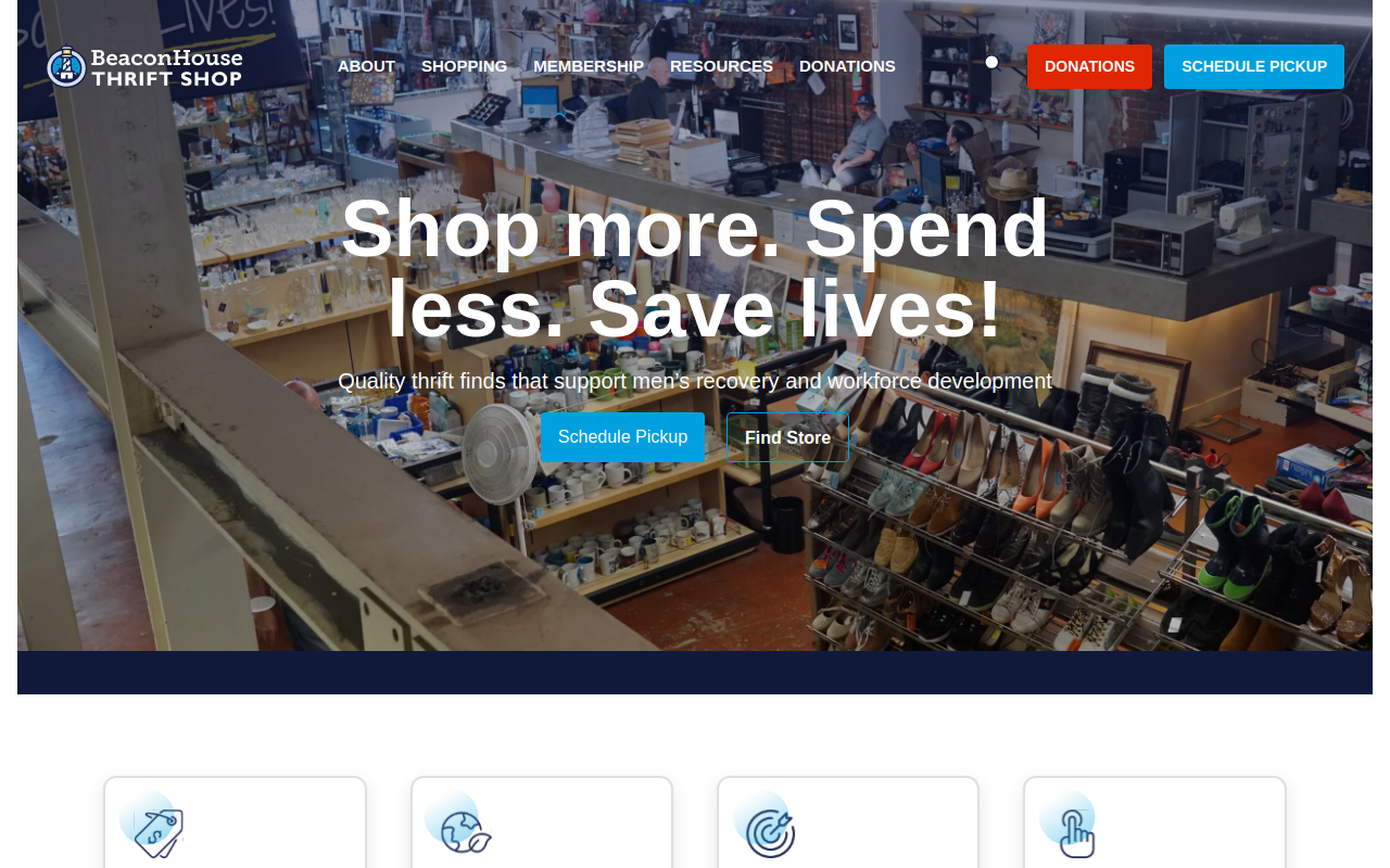 Beacon House Thrift Store website preview