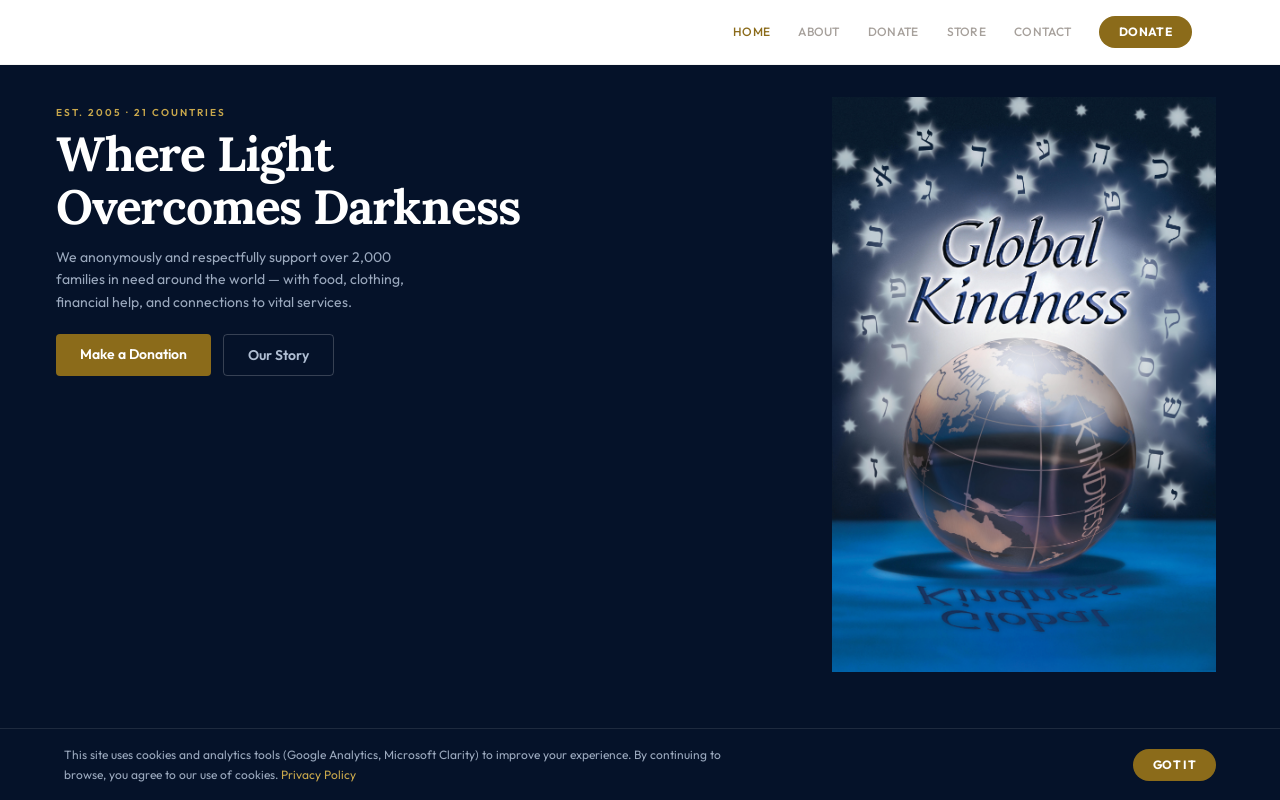 Global Kindness Thrift Shop website preview