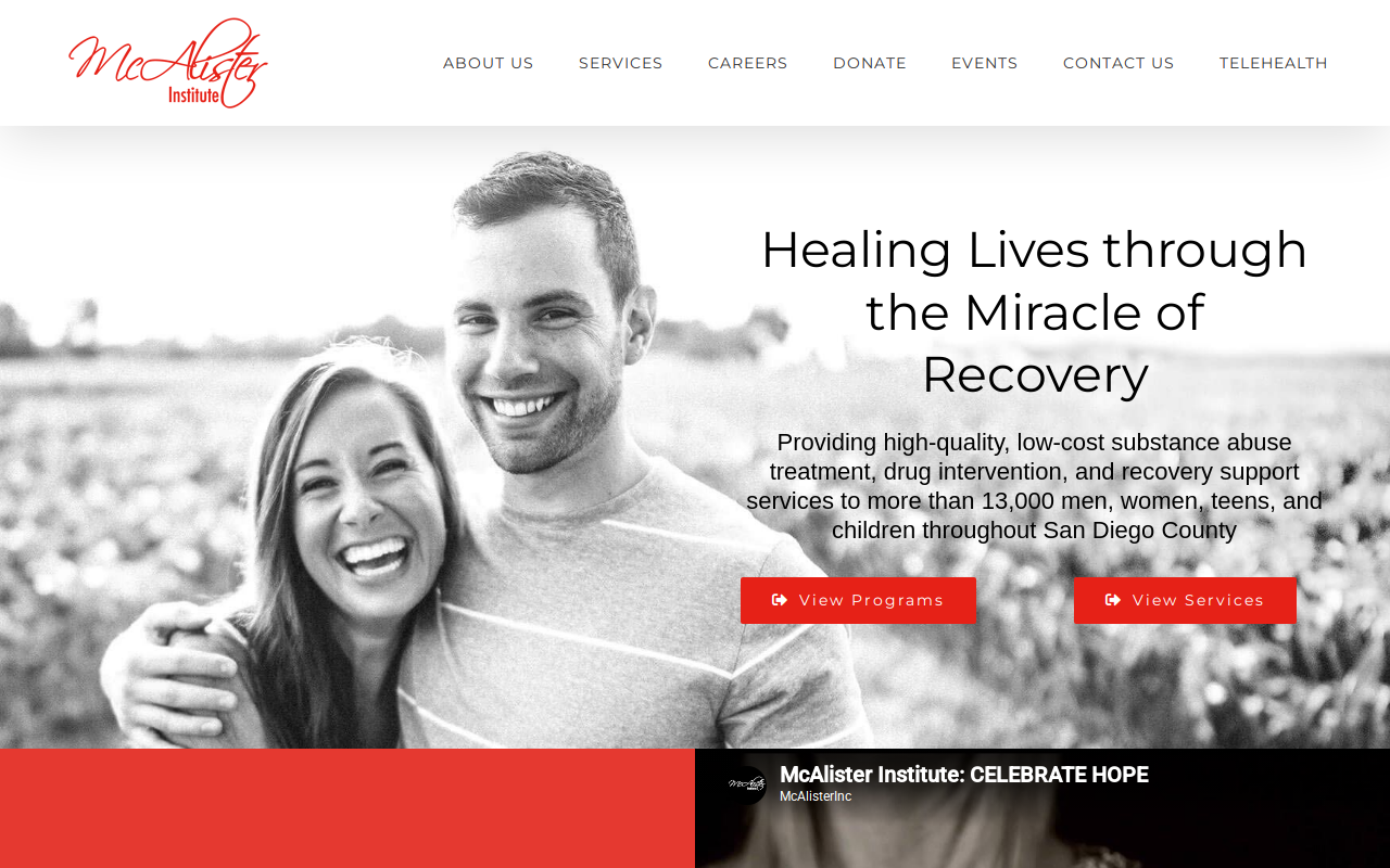 McAlister Institute- Thrift Store website preview