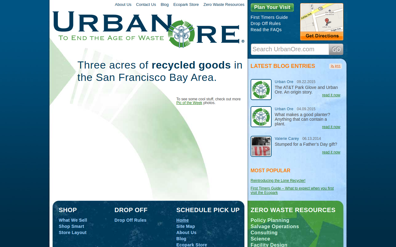 Urban Ore website preview