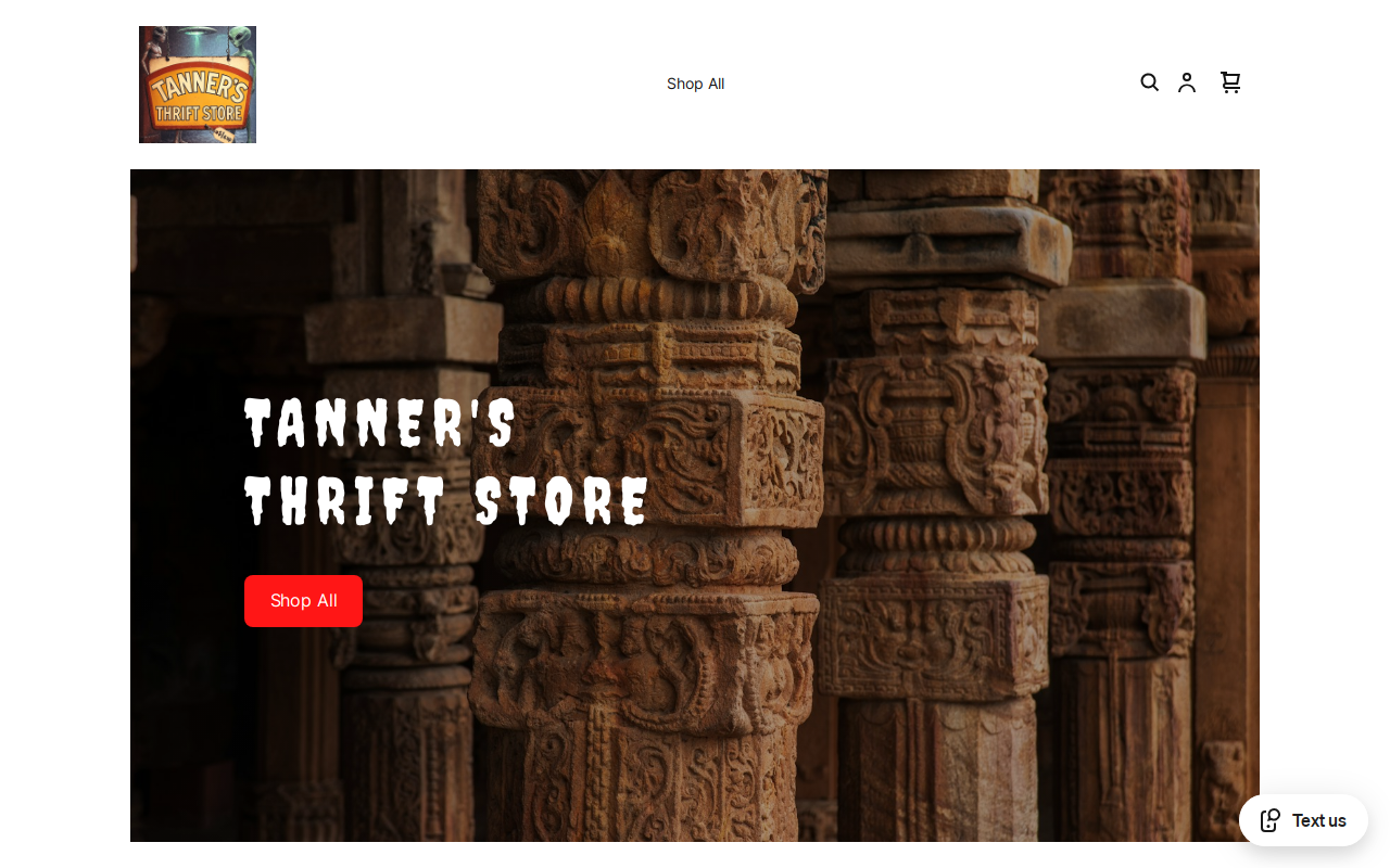 Tanner's Thrift Store website preview