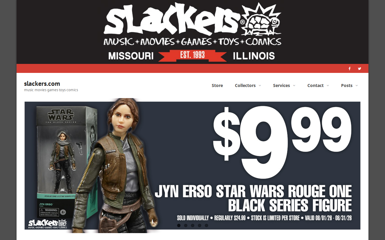 Slackers CDs and Games website preview