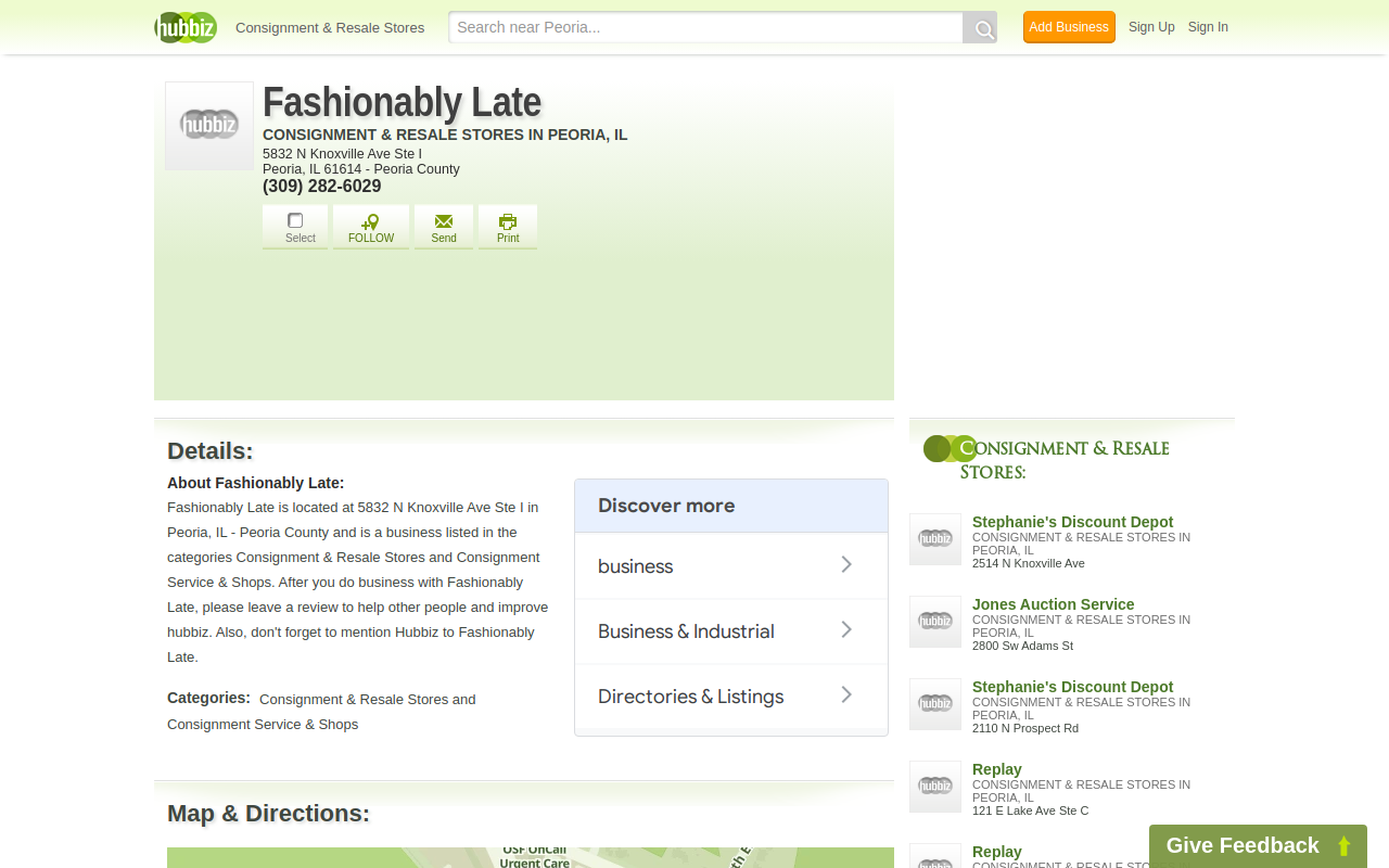 Fashionably Late Resale Boutique website preview