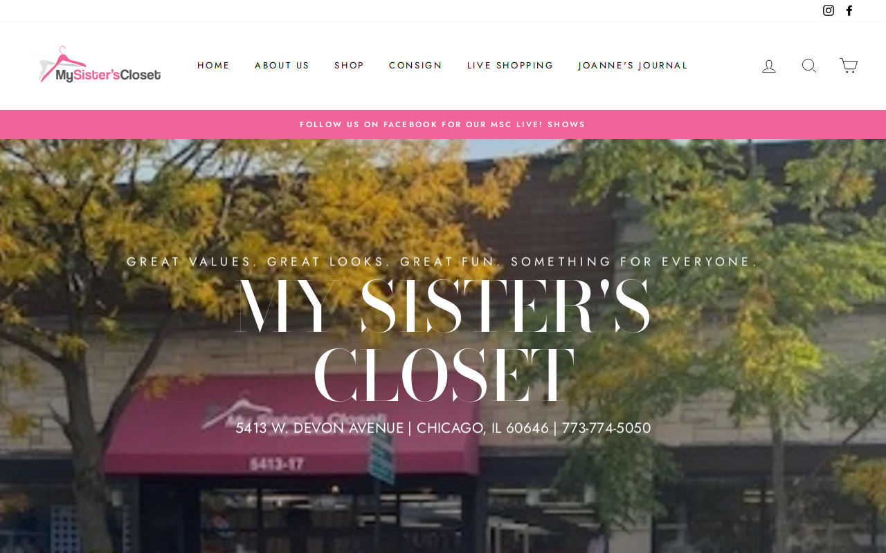 My Sister's Closet website preview