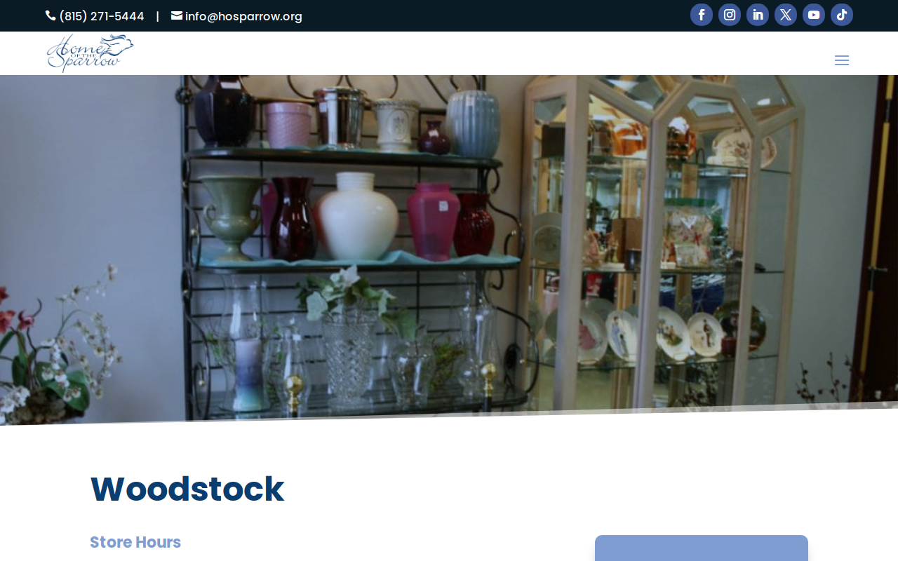 Sparrow's Nest Thrift Store and Donation Center website preview