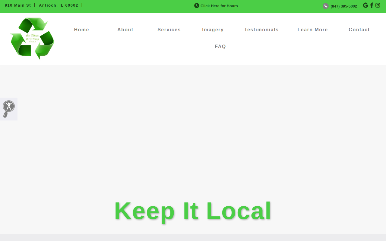 The Village Thrift Shop website preview
