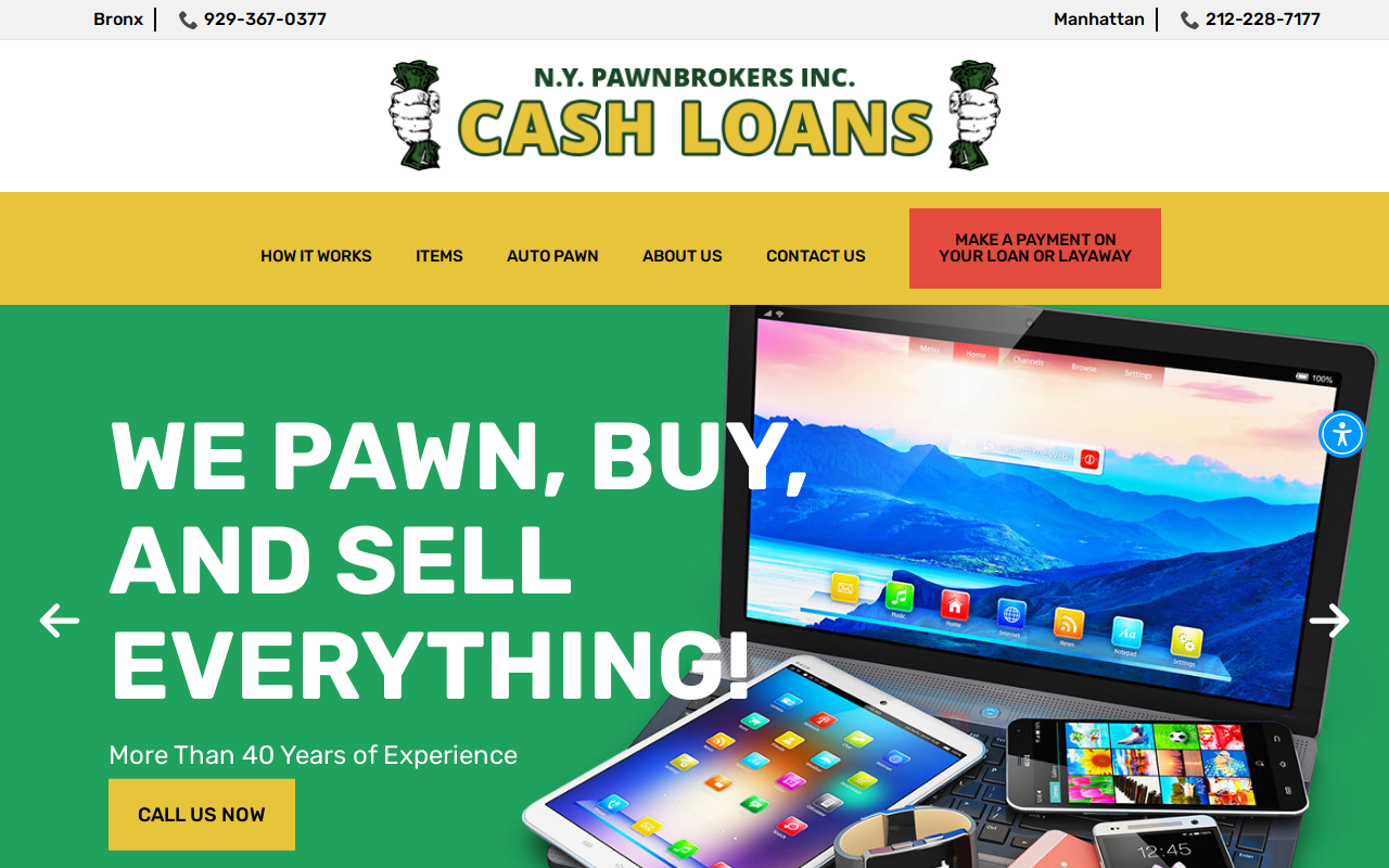 NY Pawnbrokers website preview