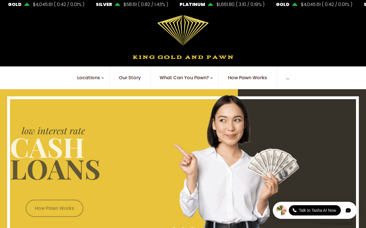 King Gold and Pawn website preview