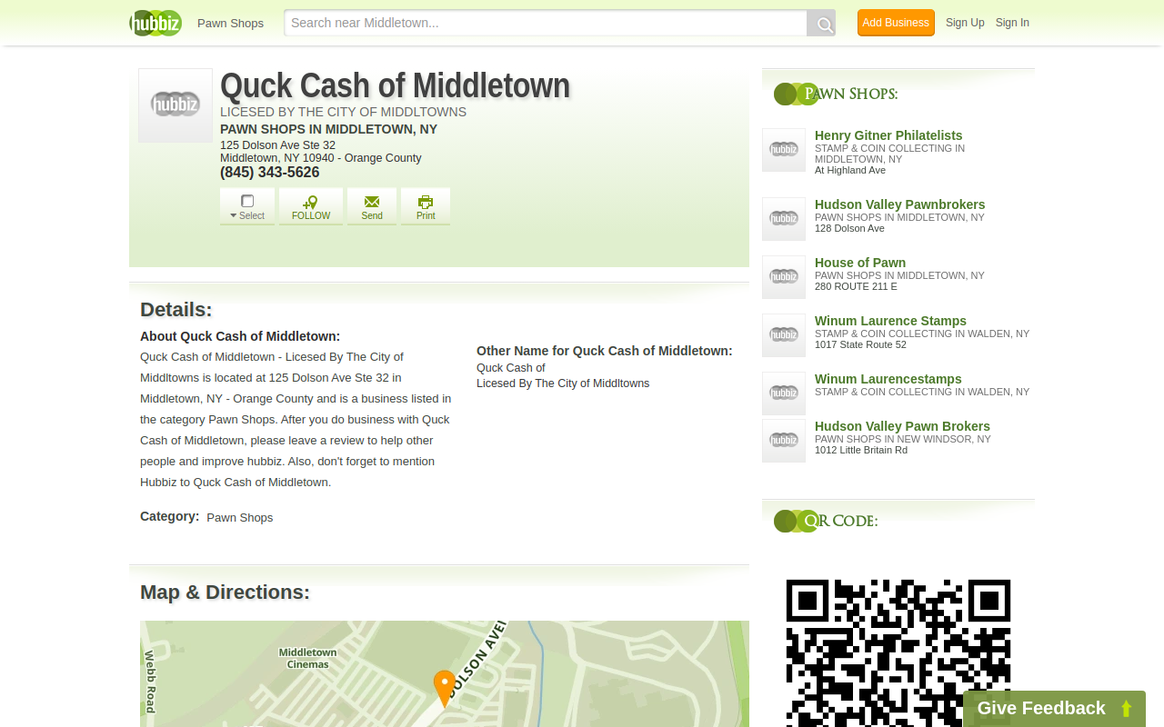 Quick Cash of Middletown website preview