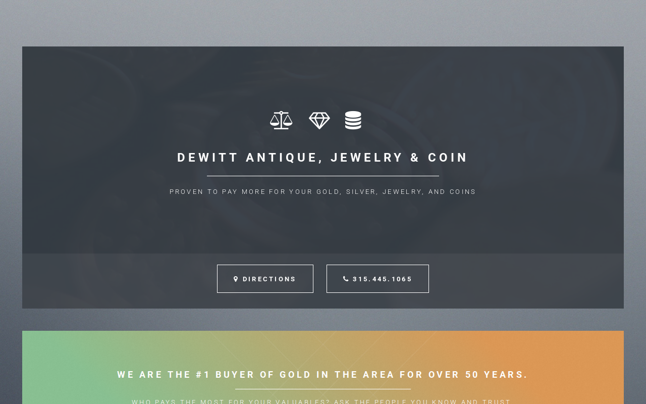 DeWitt Antique, Jewelry & Coin website preview
