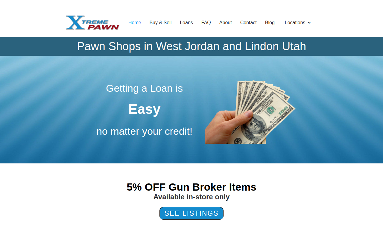 Xtreme Pawn website preview