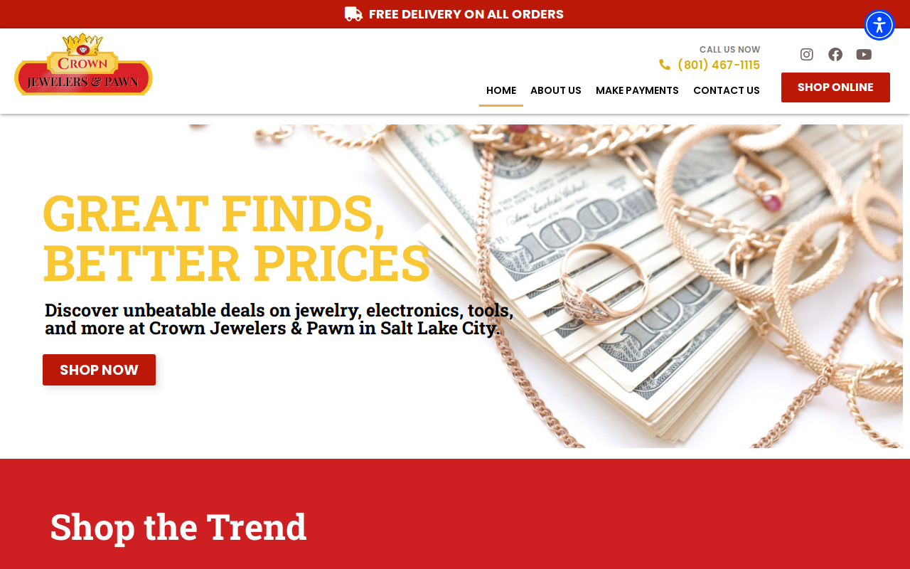 Crown Pawn website preview