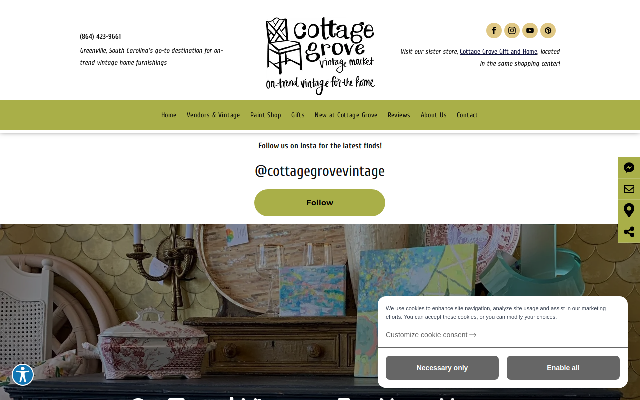 Cottage Grove Vintage Market website preview