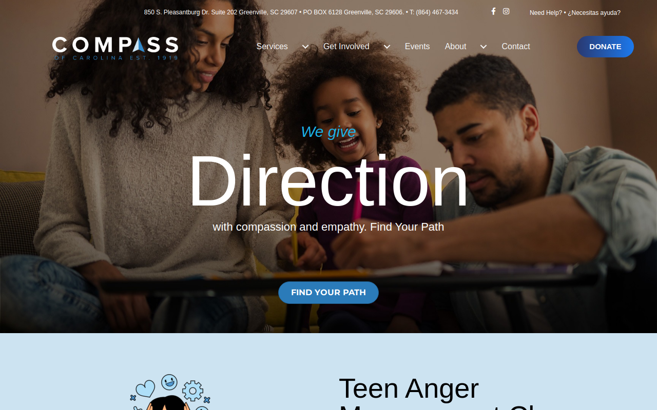 Compass of Carolina website preview