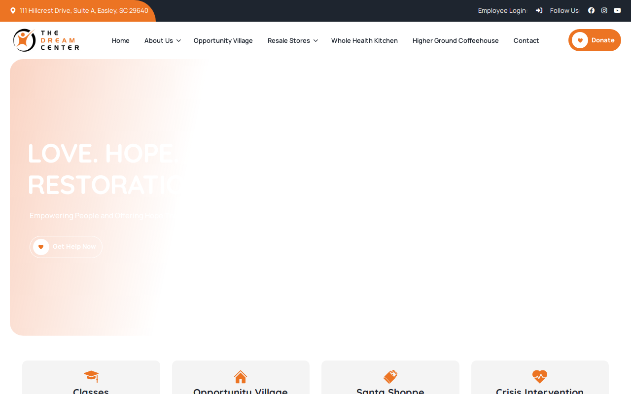 The Dream Center Resale Store website preview