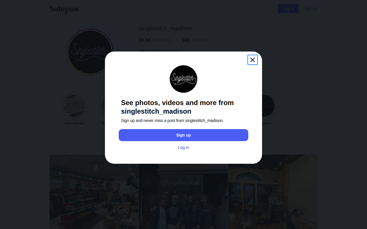 SingleStitch website preview