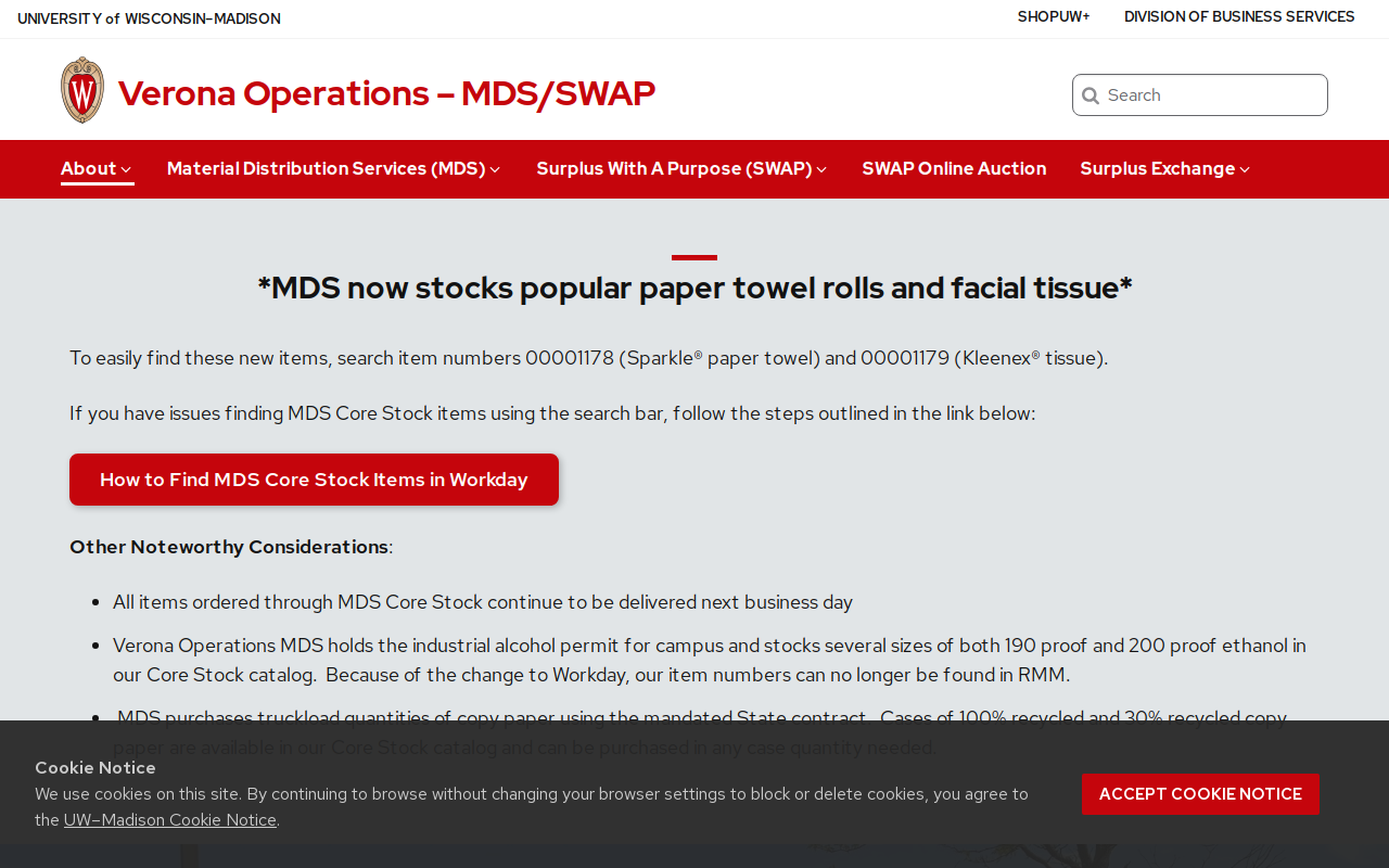 UW SWAP website preview