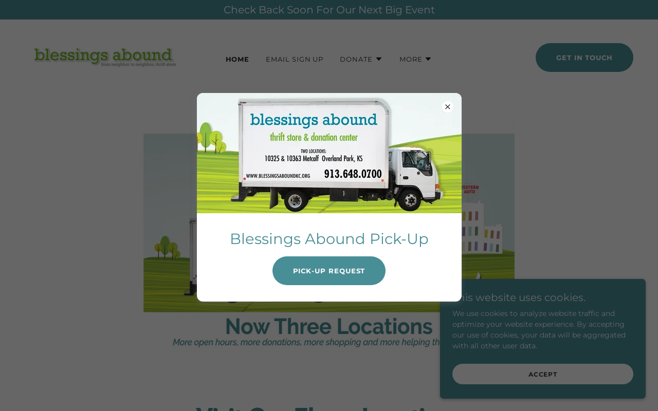 Blessings Abound Thrift Store & Donation Center website preview