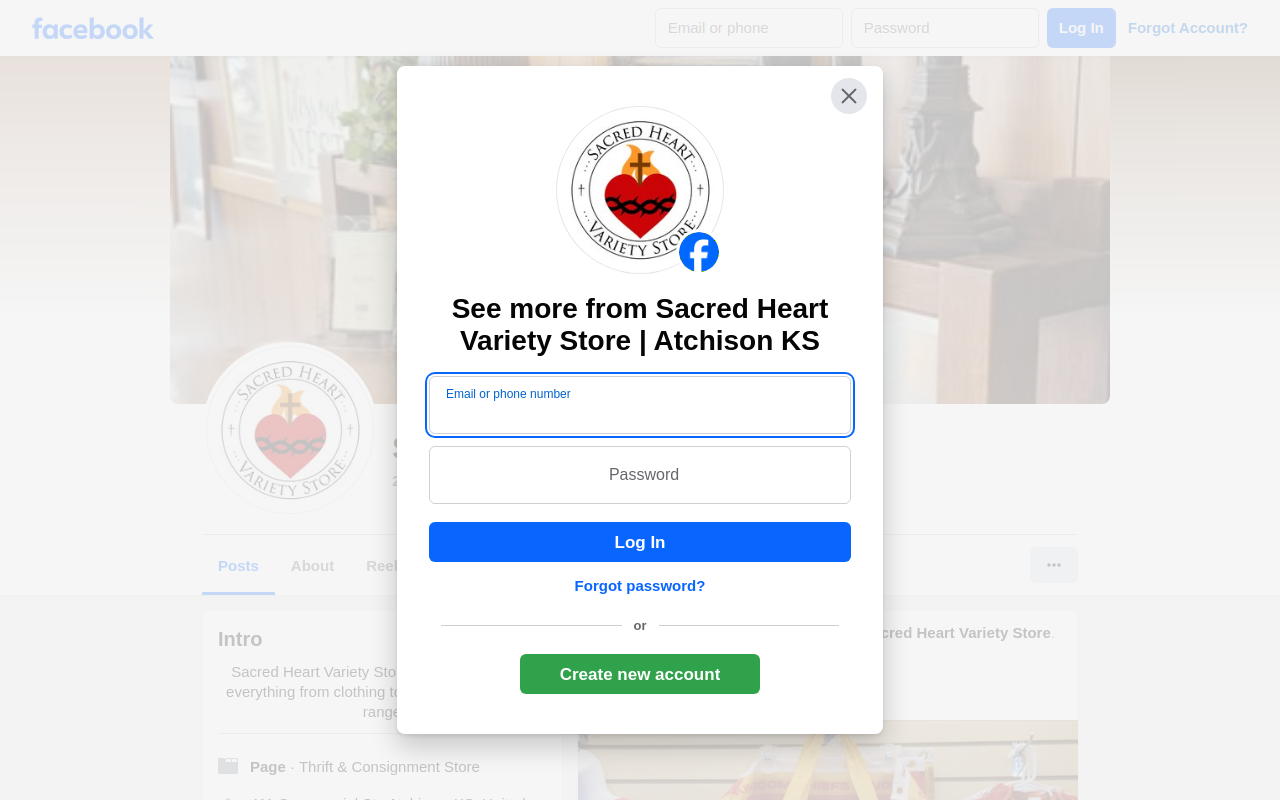 Sacred Heart Variety Store website preview