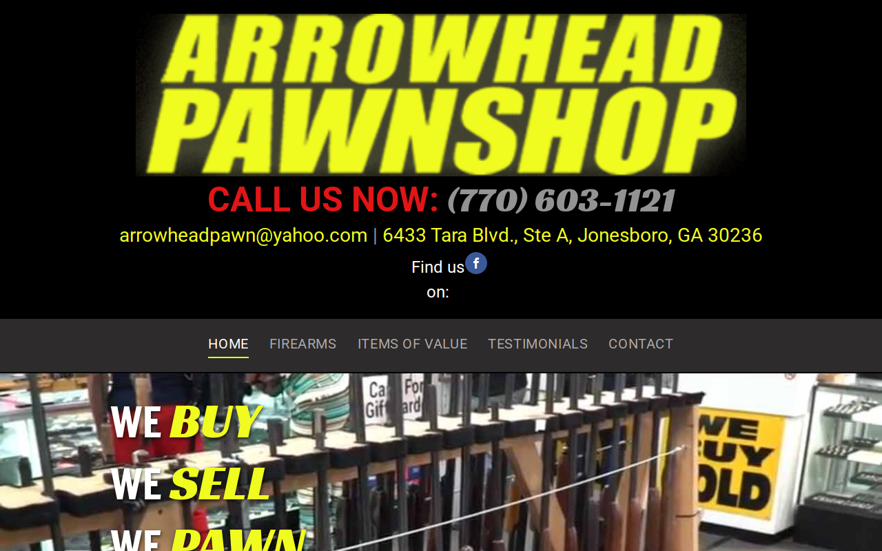 Arrowhead Guns & Pawn website preview