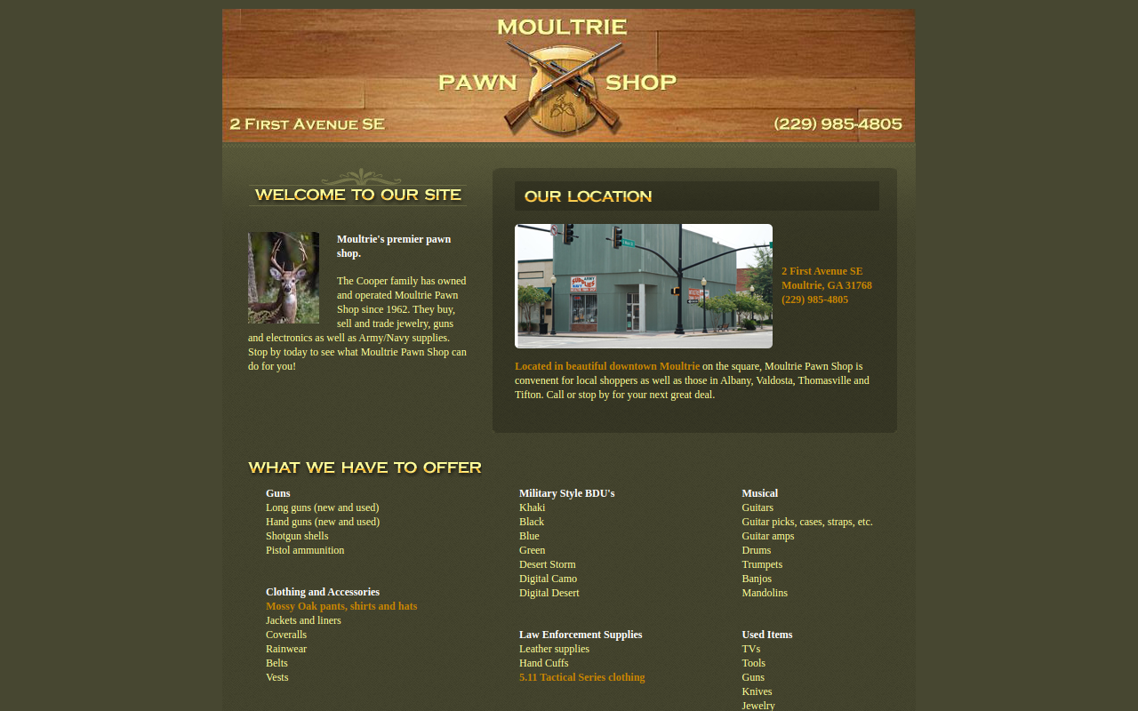 Moultrie Pawn Shop website preview