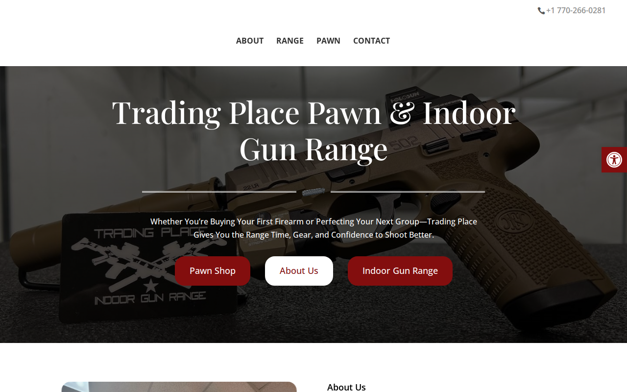 Trading Place Pawn Shop & Indoor Gun Range website preview